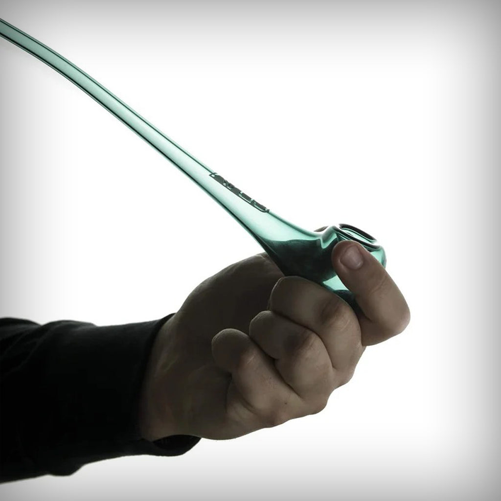GRAV Gandalf Glass Pipe held in hand showing its long-stem design