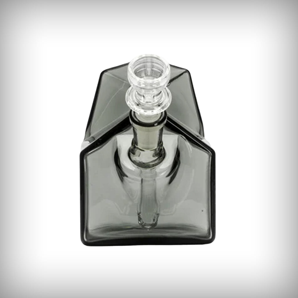 GRAV Milk Carton Pocket Bubbler in Smoke, front view with 10mm cup bowl