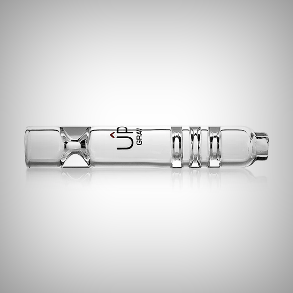 GRAV Upline Taster clear borosilicate glass pipe with Upline restrictions