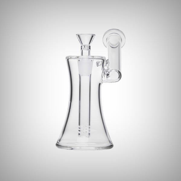 Glass sidecar bubbler with hourglass base by Human Grade
