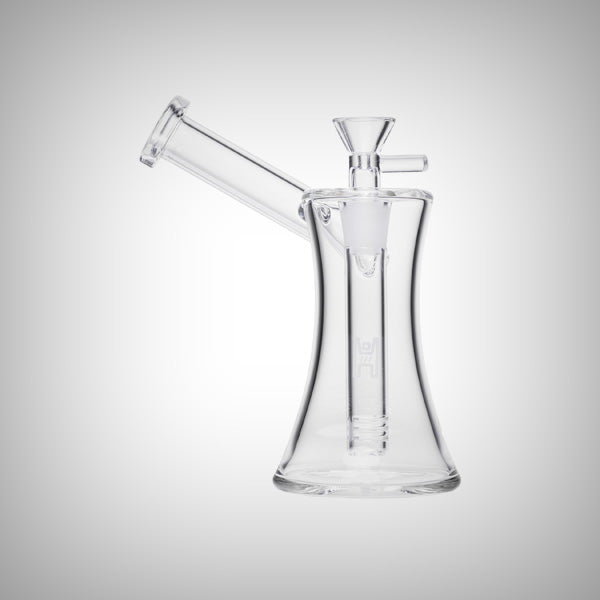 Glass sidecar bubbler with hourglass base by Human Grade