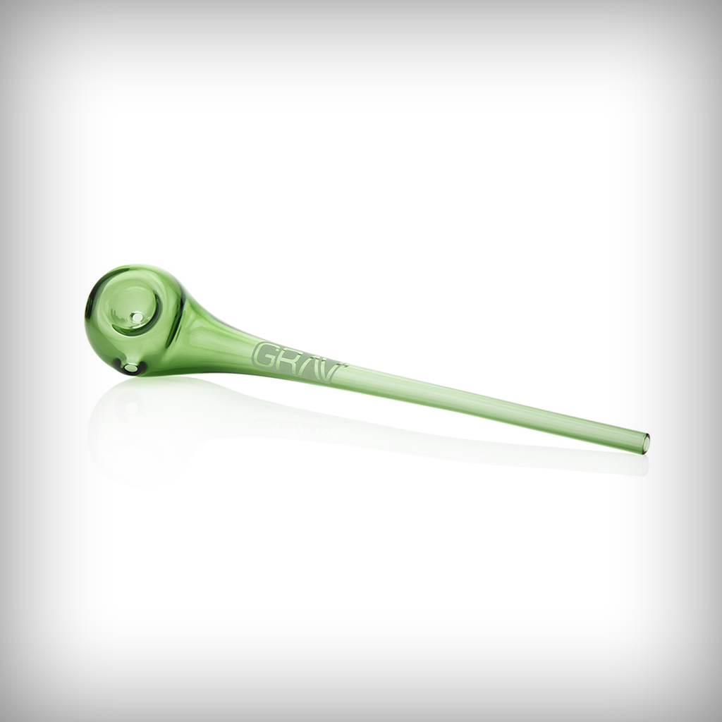 Green GRAV Gandalf Glass Pipe shown in side profile