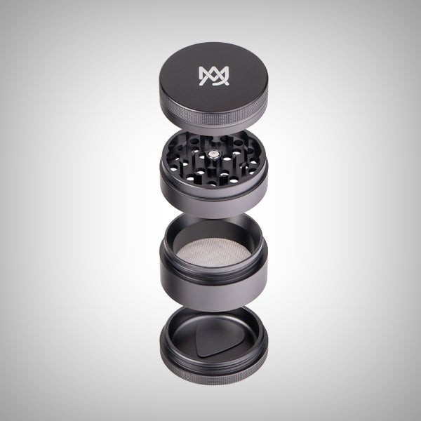 Green MJ Arsenal aluminum grinder close-up