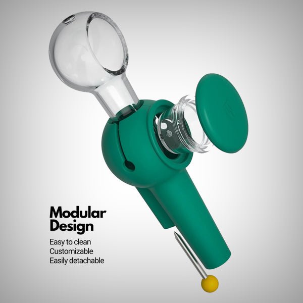 Green The Pipe by Weday with silicone cover and integrated cap closed