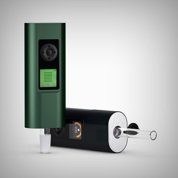 Green and dark Arizer Solo III V2.0 portable vaporizers displayed together