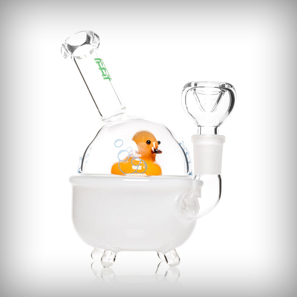 HEMPER Ducky glass water pipe with yellow duck design and 14mm bowl
