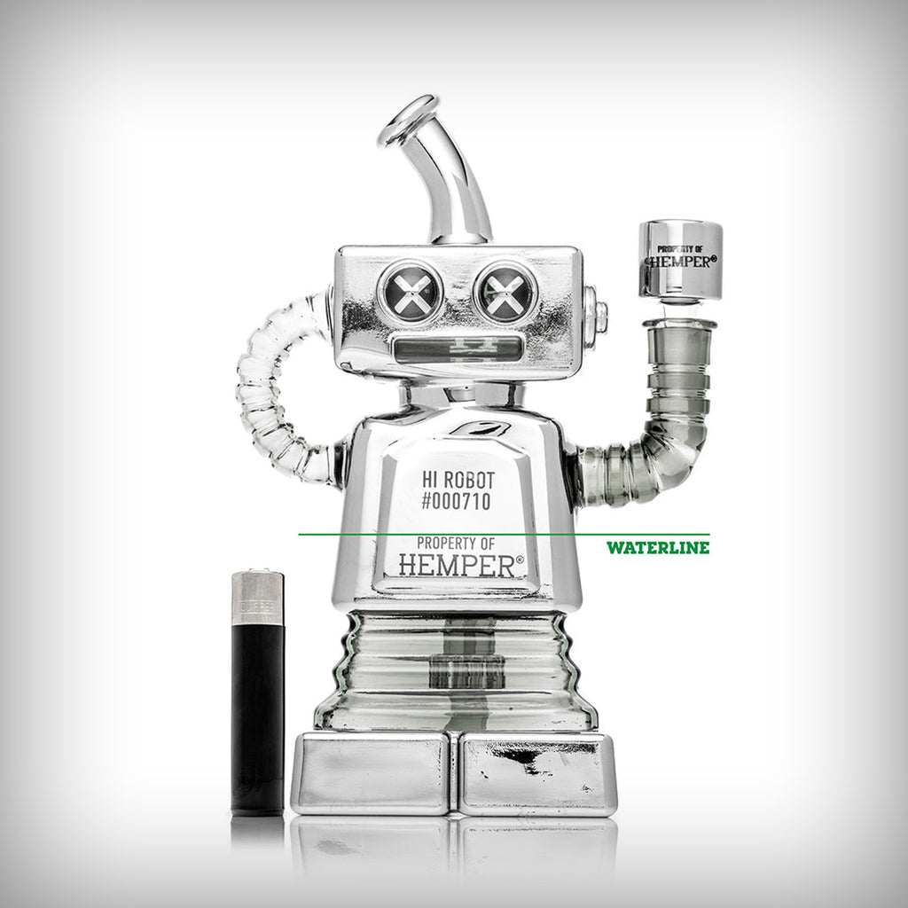 HEMPER Hi-Robot XL Recycler glass water pipe waterline guide