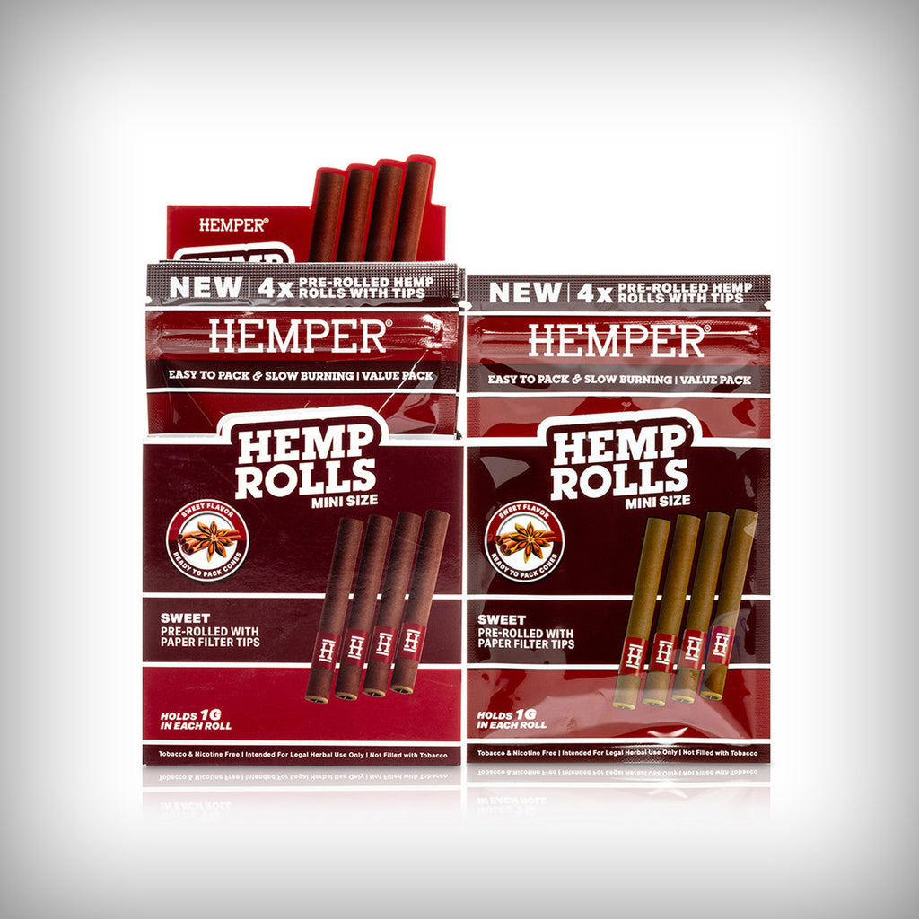HEMPER Mini Paper Tipped Hemp Rolls in Sweet flavor packaging
