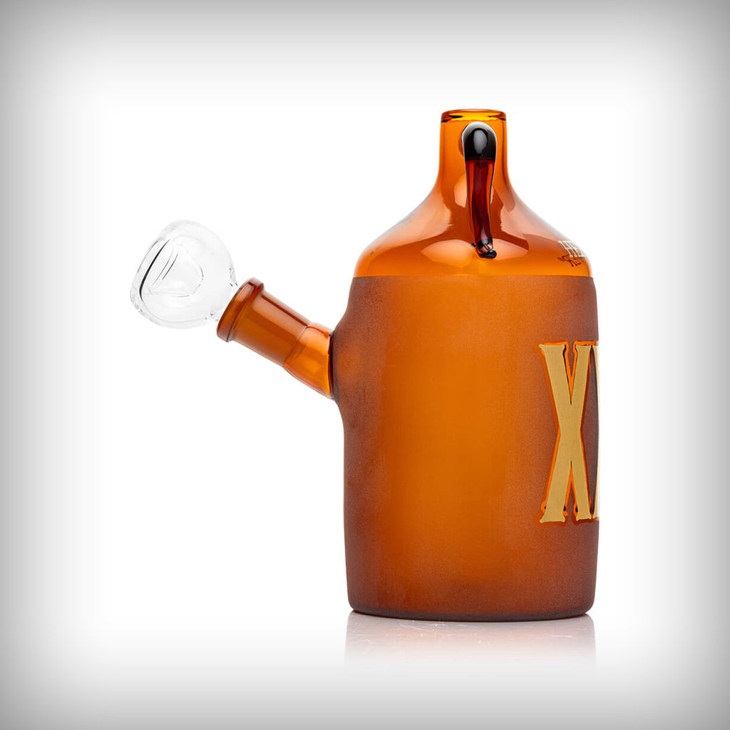 HEMPER Wild West Moonshine amber water pipe side view with bowl