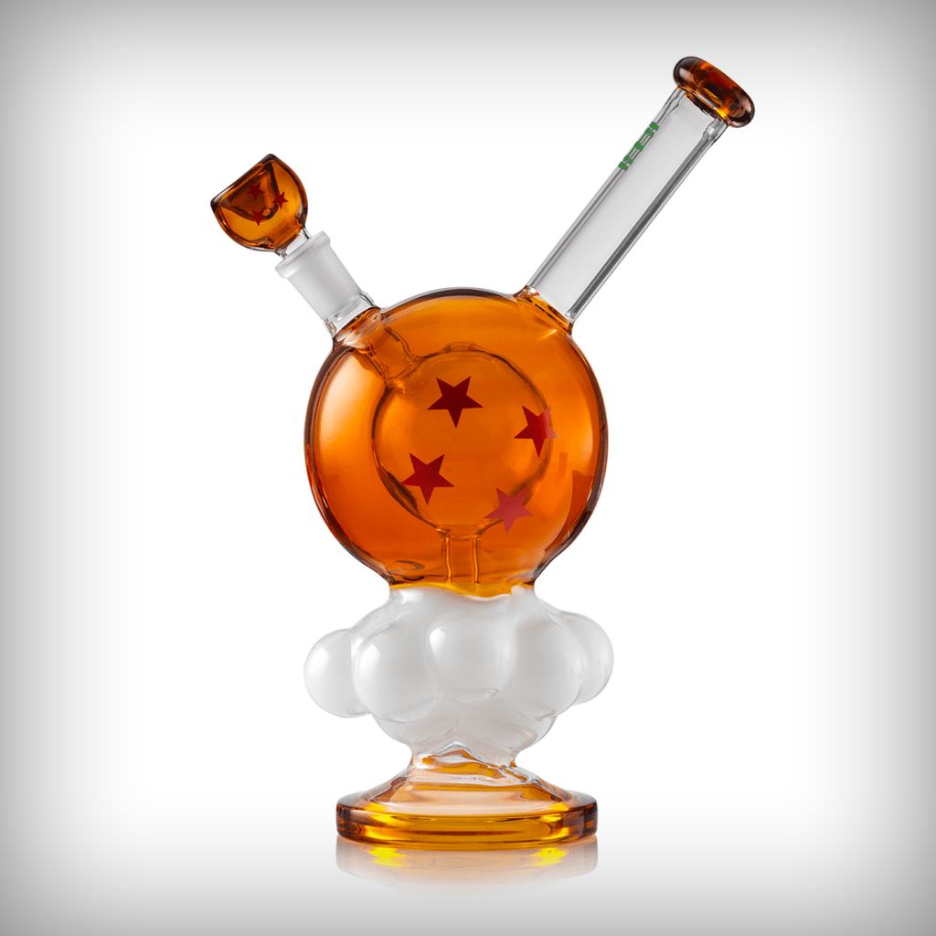 HEMPER Wish Ball XL glass water pipe with amber ball body, cloud-shaped chamber, and clear mouthpiece