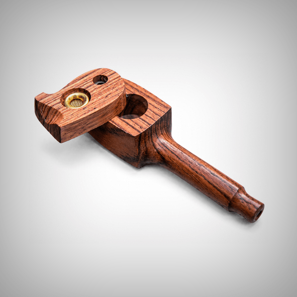 Handcrafted wood pipe by The Mill with smoke-through cap