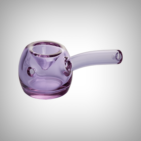Handmade glass pipe featuring a sleek modern profile