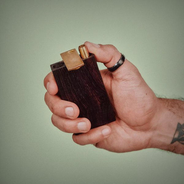 Handmade rosewood weed dugout with titanium pipe