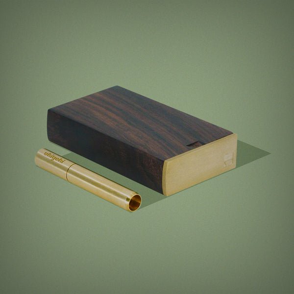 Handmade wood dugout with brass pipe