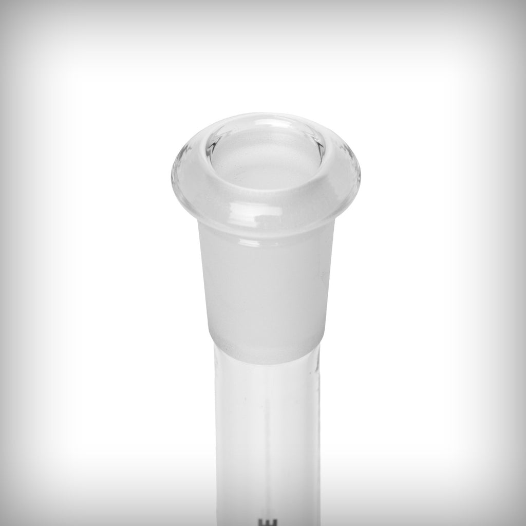 Human Grade 14mm downstem shown vertically with logo and diffuser slits