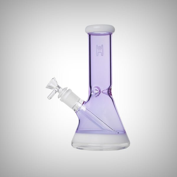 Human Grade 9-inch lavender glass beaker water pipe with bowl and downstem