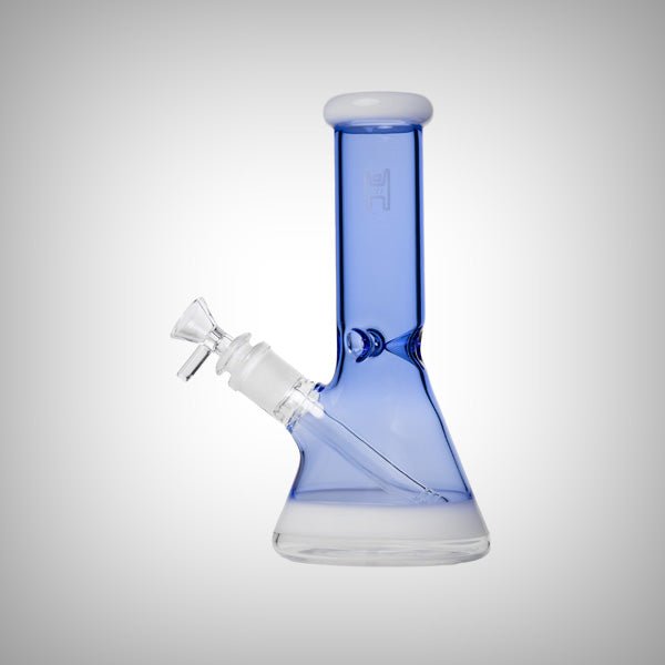 Human Grade 9-inch light blue glass beaker water pipe with bowl and downstem