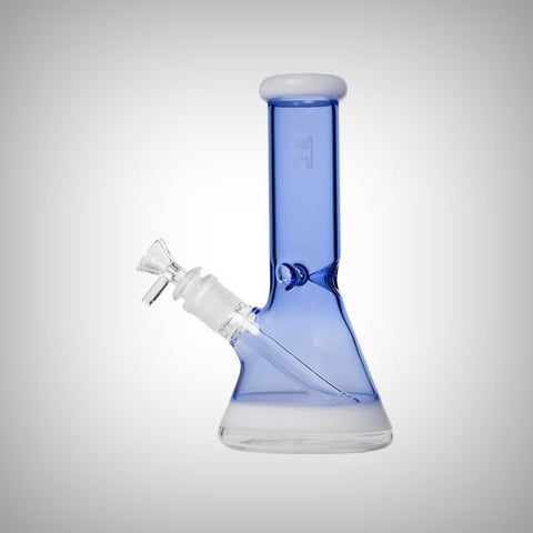 Human Grade 9-inch light blue glass beaker water pipe with bowl and downstem