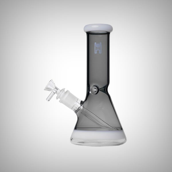 Human Grade 9-inch smoke glass beaker water pipe with bowl and downstem