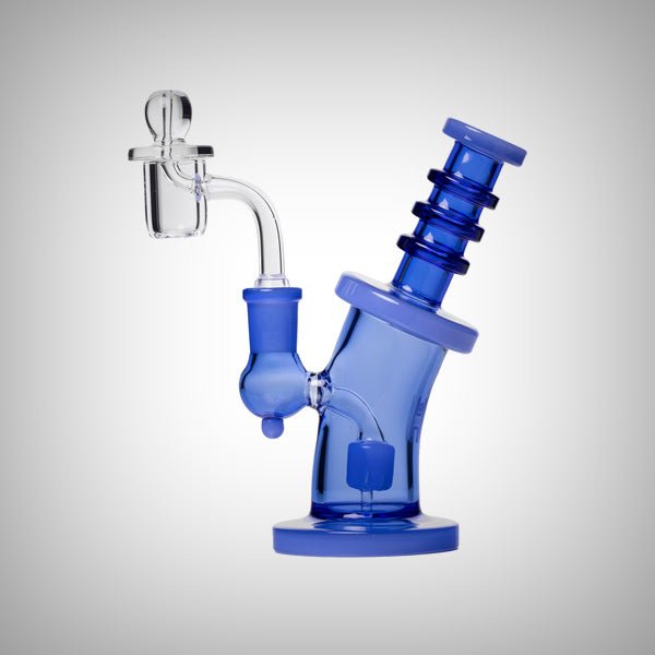 Human Grade Bent Neck Dab Rig in Light Blue with Black Accent