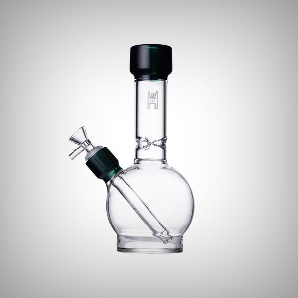 Human Grade glass bong with rounded ball-shaped chamber