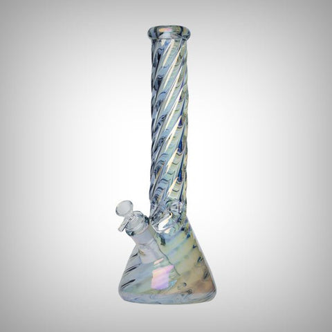 Human Grade twisted iridescent beaker bong