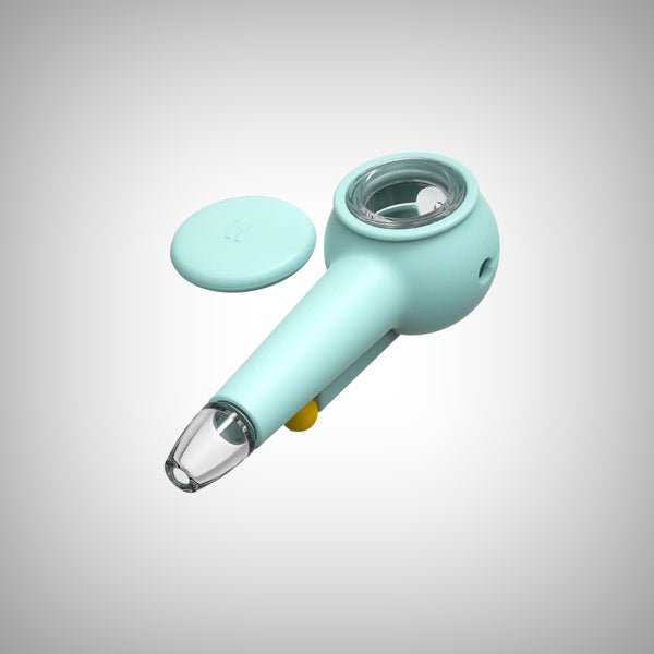 Light blue The Pipe by Weday with integrated cap removed and bowl visible