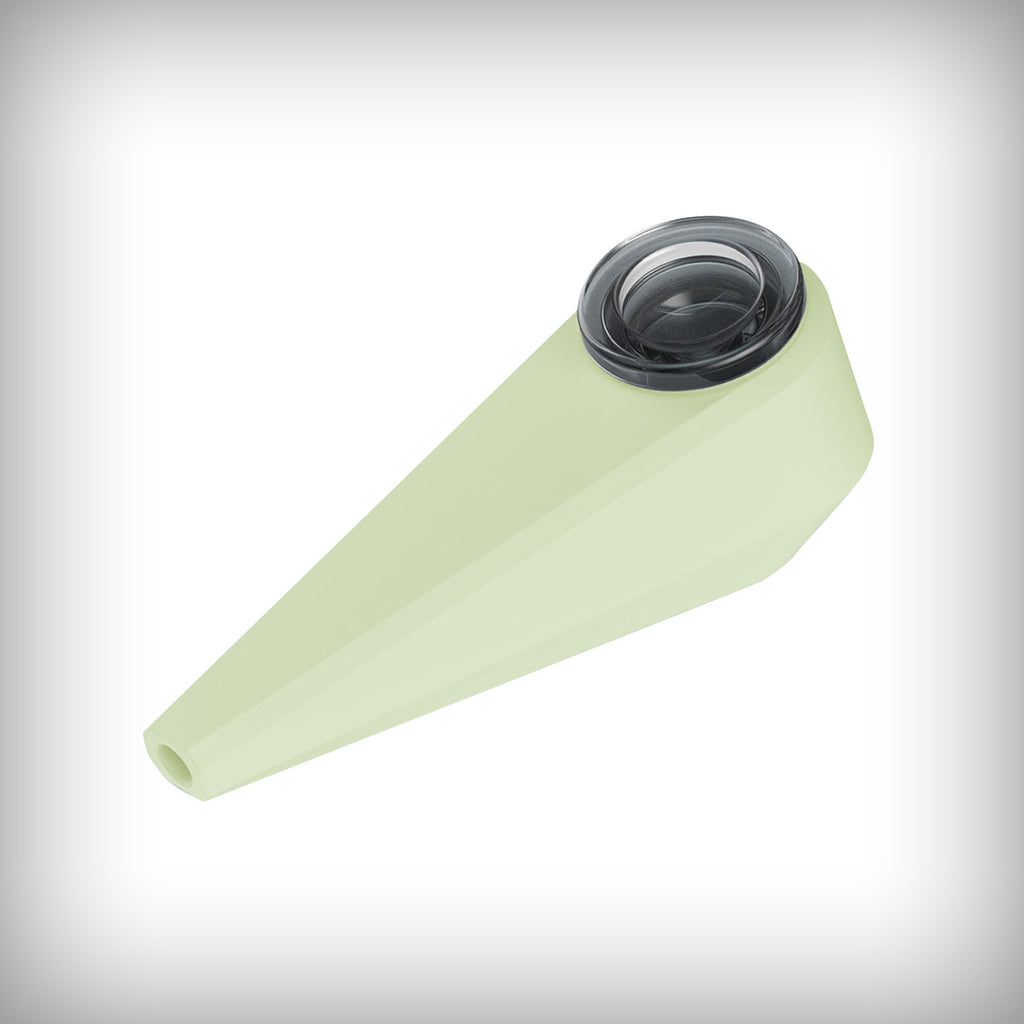 Light green Softglass Token Hand Pipe with removable glass bowl