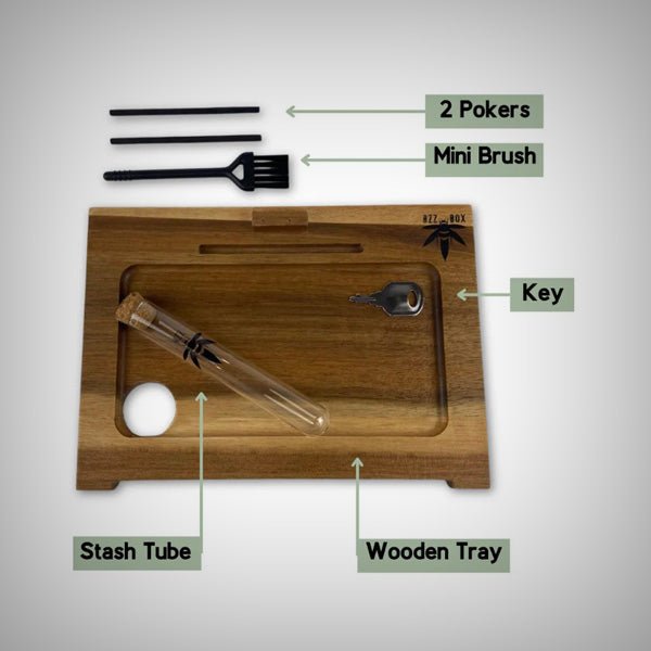 Lockable smell proof stash box with airtight glass jars