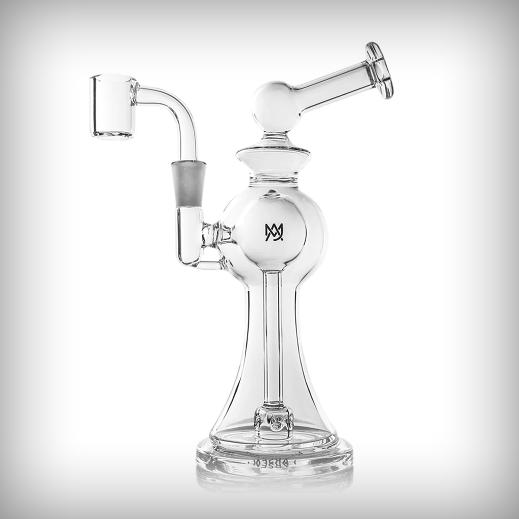 MJ Arsenal Apollo Mini Rig in clear glass, angled side view