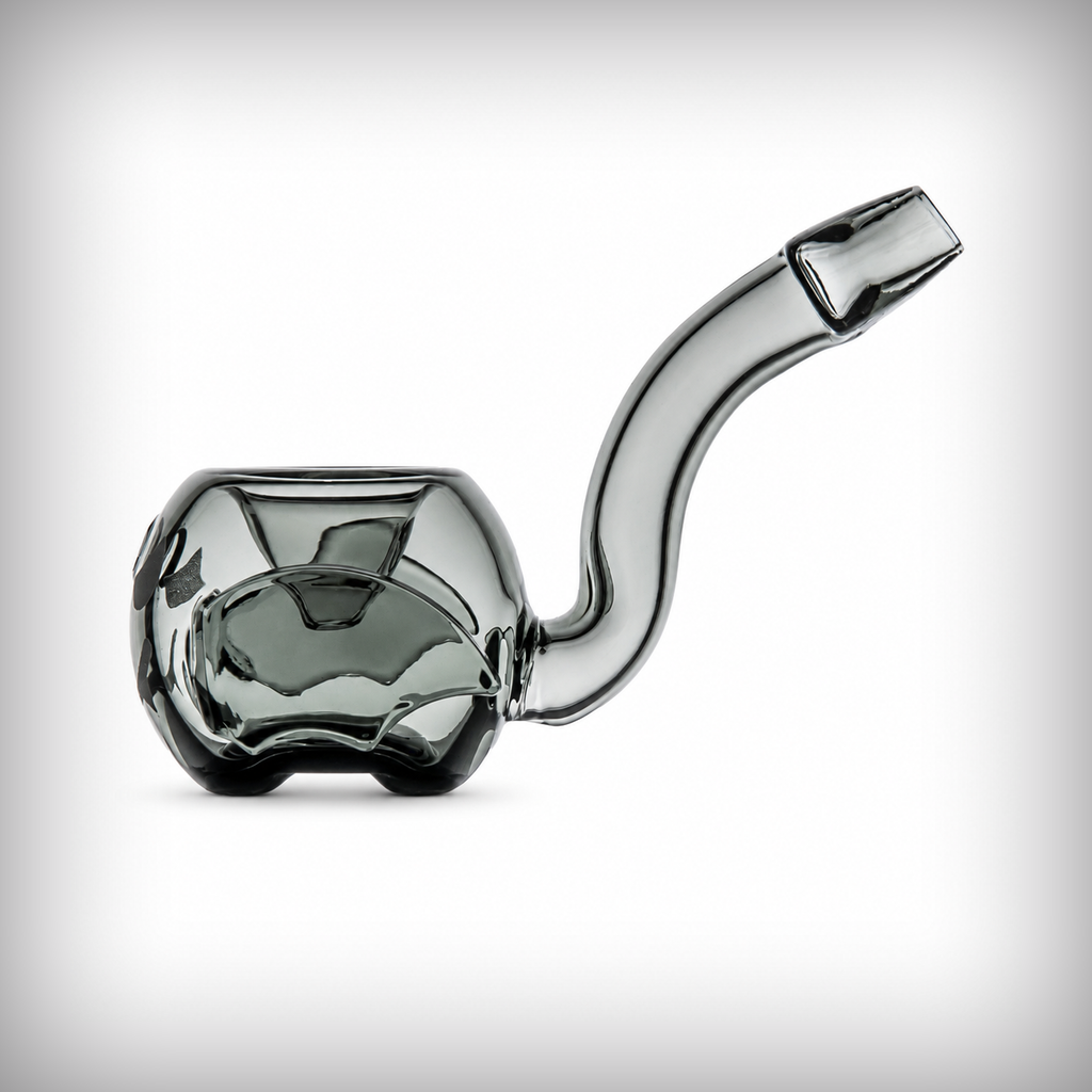 MJ Arsenal Bat Hand Pipe upright view showing bat-inspired glass design