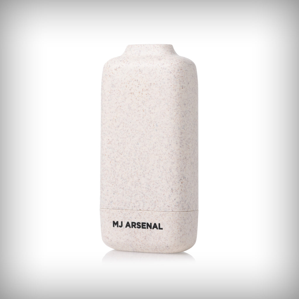 MJ Arsenal Houdini Bio filter showing its speckled white surface and logo near the base