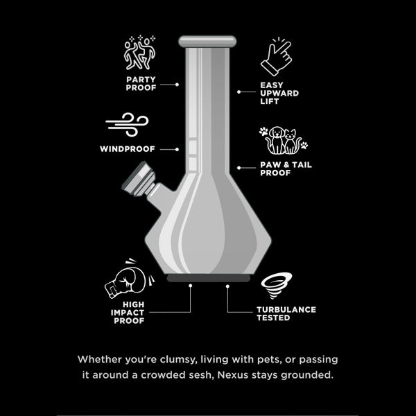 MJ Arsenal Nexus Bong on a flat surface with suction base