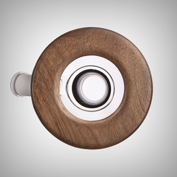 MJ Arsenal Palisade modular glass water pipe with milled black walnut accents