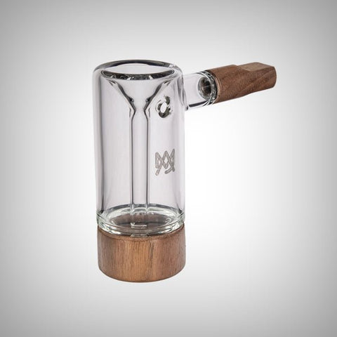 MJ Arsenal Steamboat Bubbler with clear glass body and black walnut accents