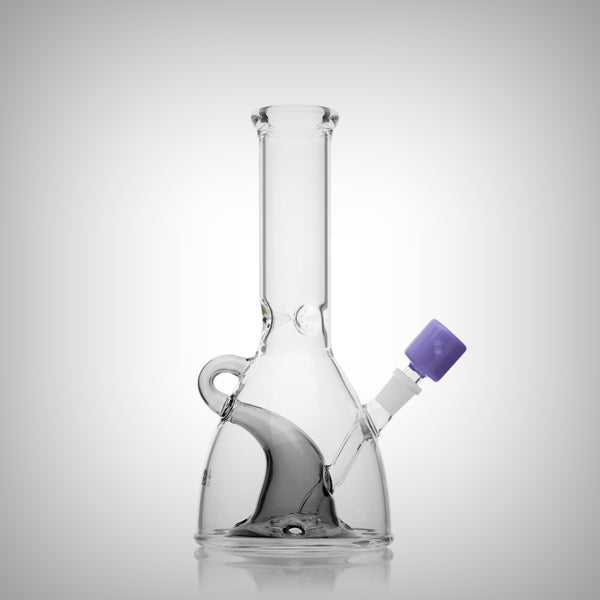 MJ Arsenal x A Good Witch A Good Bong glass water pipe, side angle with purple bowl