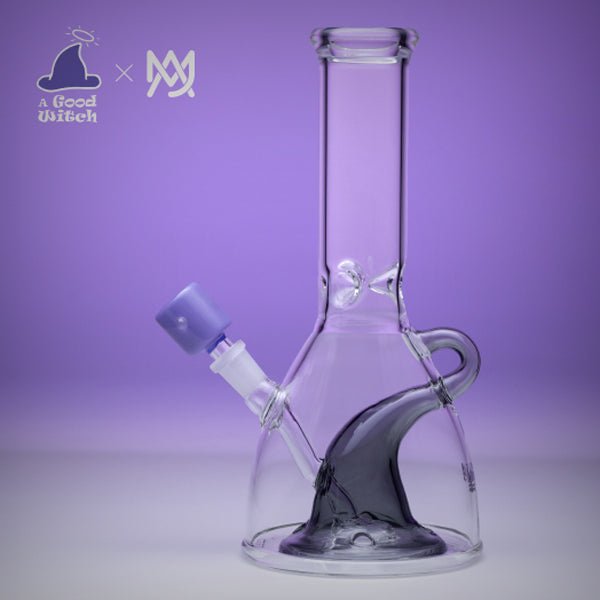 MJ Arsenal x A Good Witch A Good Bong promotional image on purple background