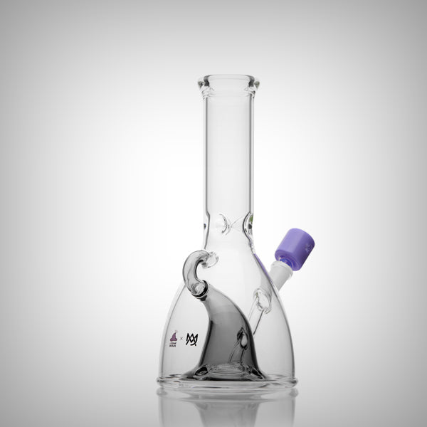 MJ Arsenal x A Good Witch A Good Bong with purple bowl, angled view