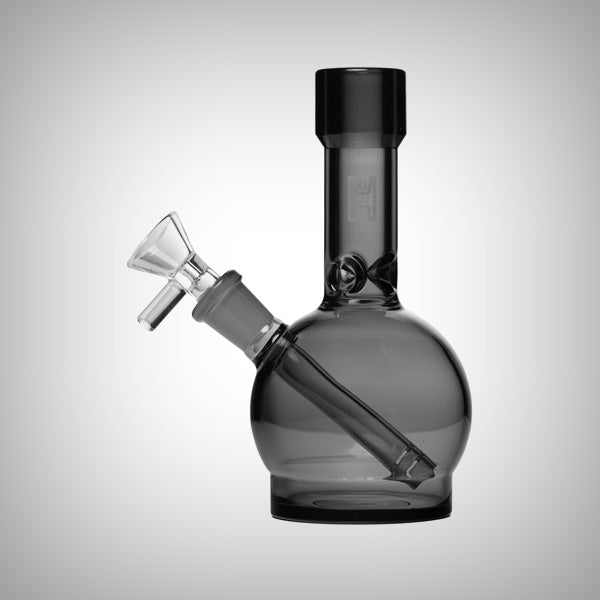 Mini glass bong with fixed downstem and flower bowl
