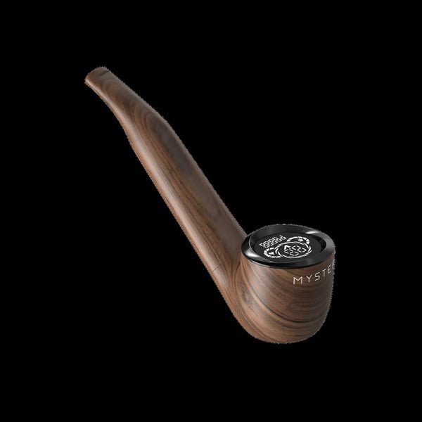 Myster PYPE PRO Woodgrain 510 battery viewed from above with LED display visible