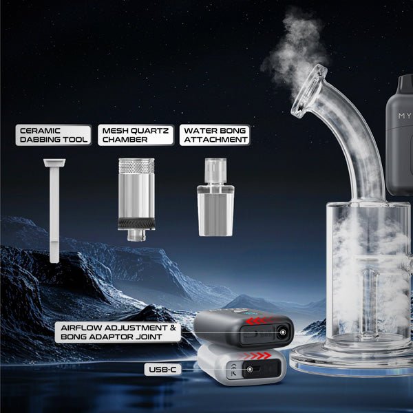 Myster WaxBox vaporizer with LCD screen and one-button control