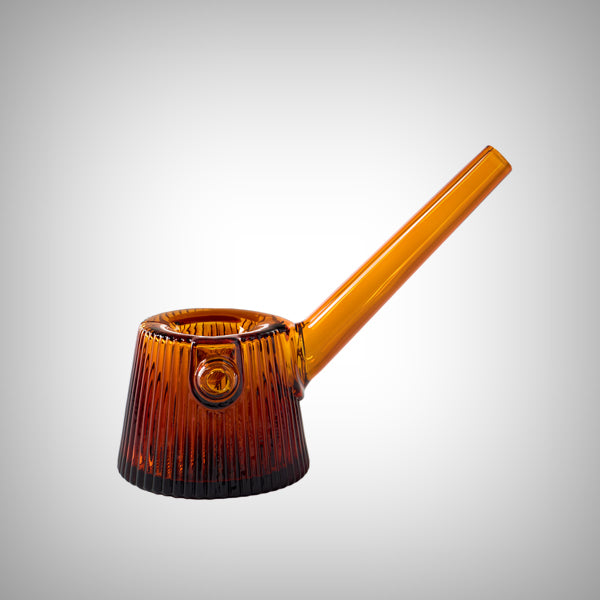 NWTN Home Deco Hand Pipe in Baltic Amber fluted glass