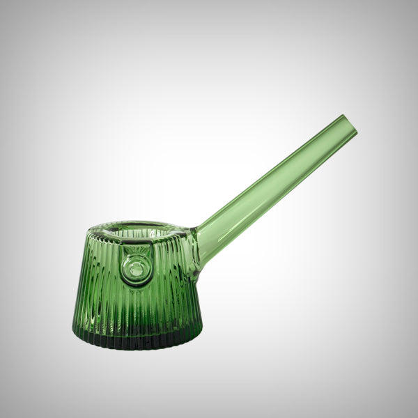 NWTN Home Deco Hand Pipe in Emerald green fluted glass