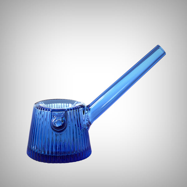 NWTN Home Deco Hand Pipe in Lapis blue fluted glass