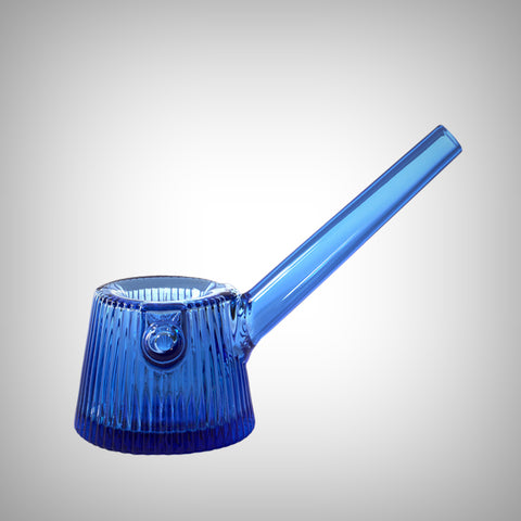 NWTN Home Deco Hand Pipe in Lapis blue fluted glass