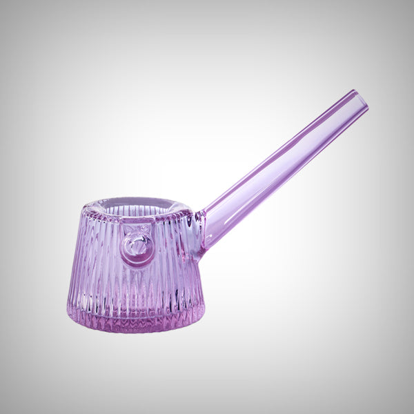 NWTN Home Deco Hand Pipe in Orchid purple fluted glass