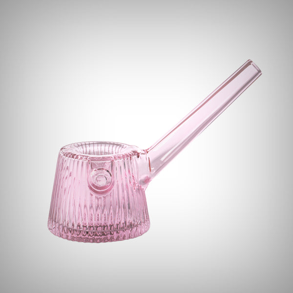 NWTN Home Deco Hand Pipe in Petal pink fluted glass