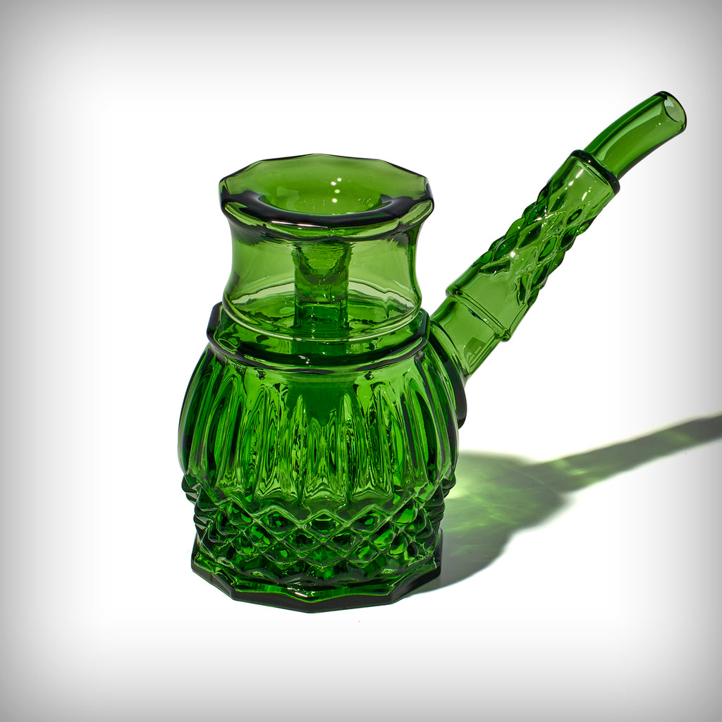 NWTN Home Highball Emerald borosilicate glass bubbler, front view