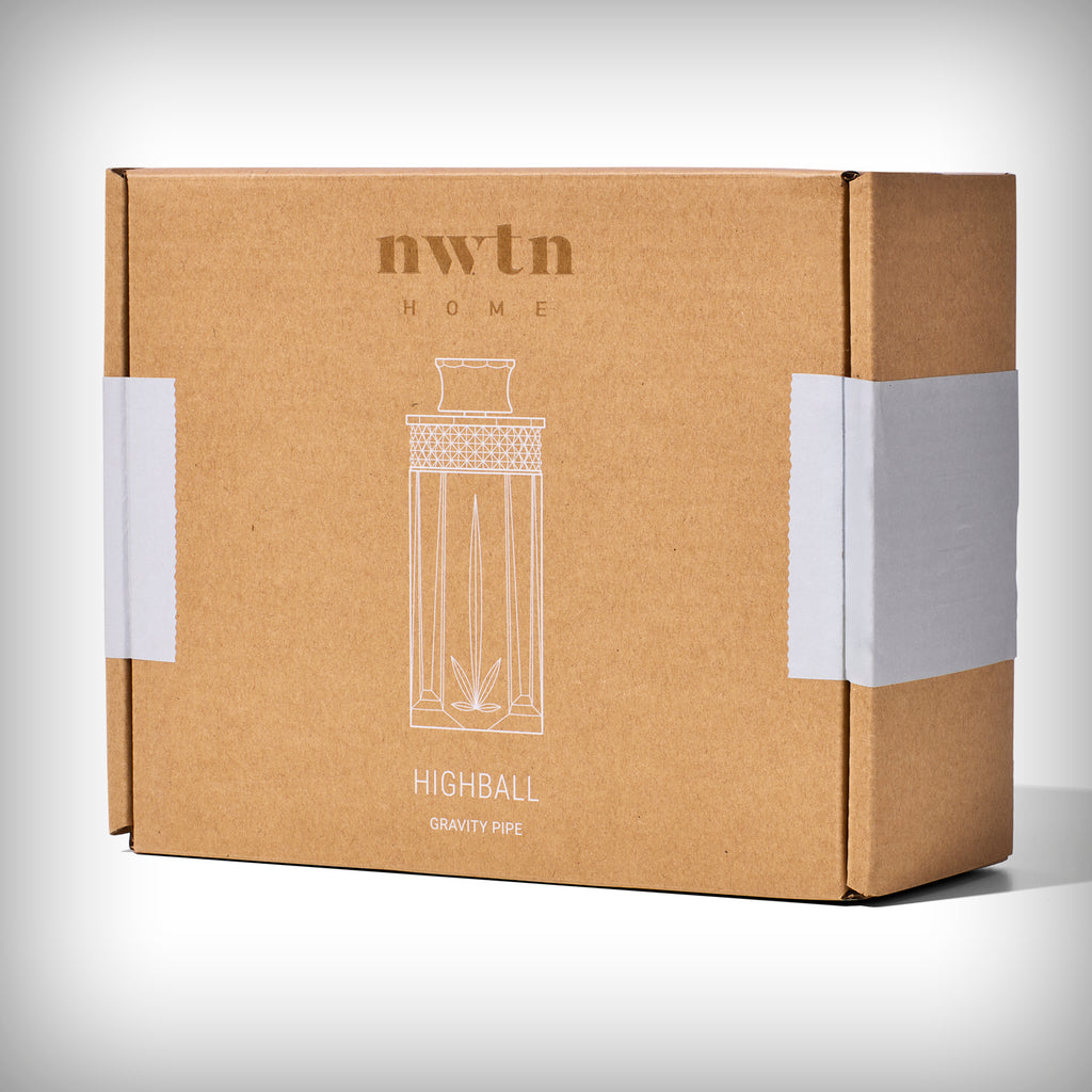 NWTN Home Highball Gravity Bong retail box with NWTN branding