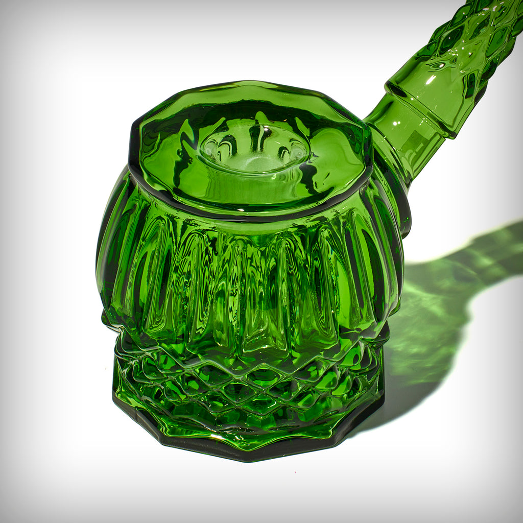 NWTN Home Highball borosilicate glass bubbler in Emerald, top view